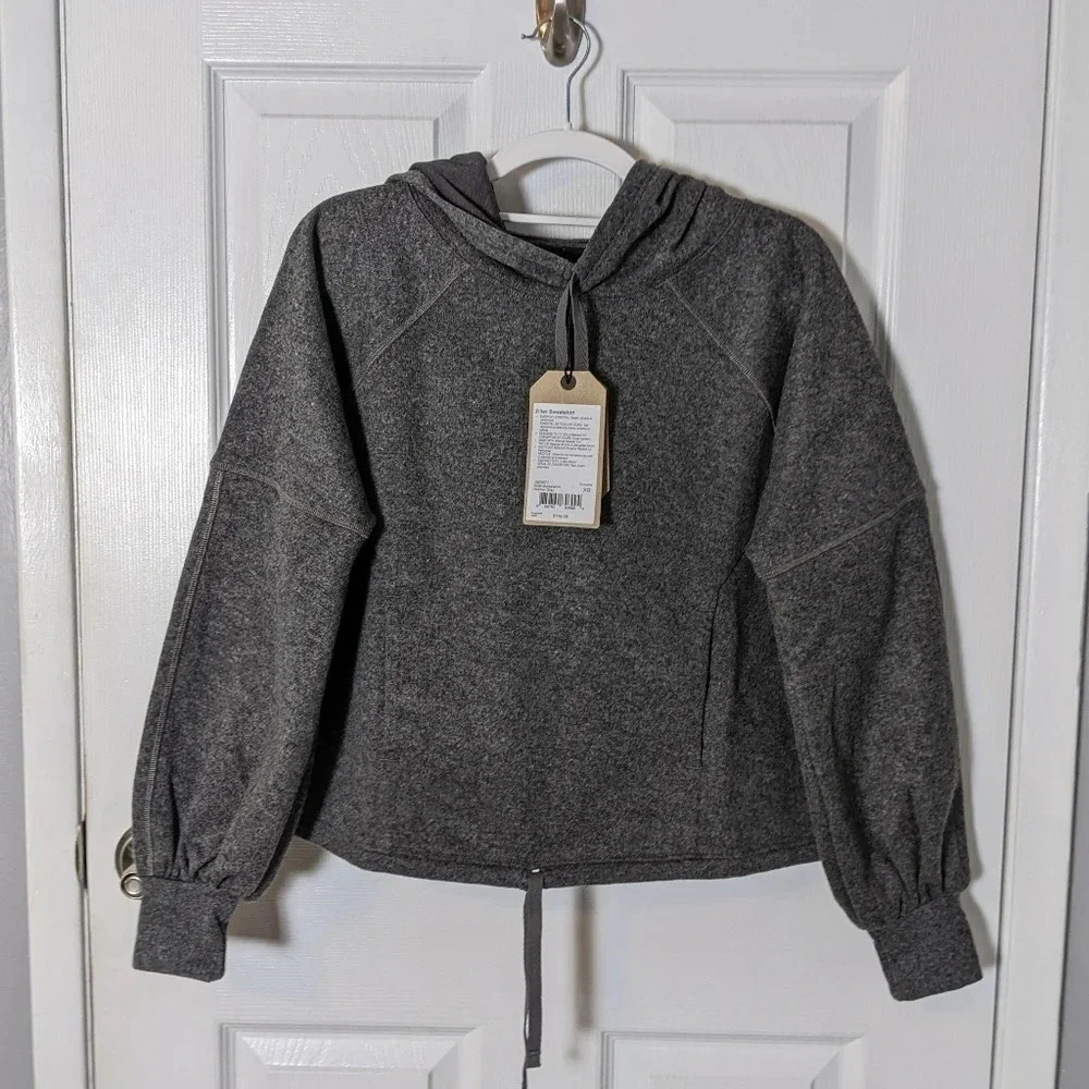 Prana Recycled Wool Blend Hooded Ziller Sweatshirt in Heather Grey Size XS - Picture 3 of 12